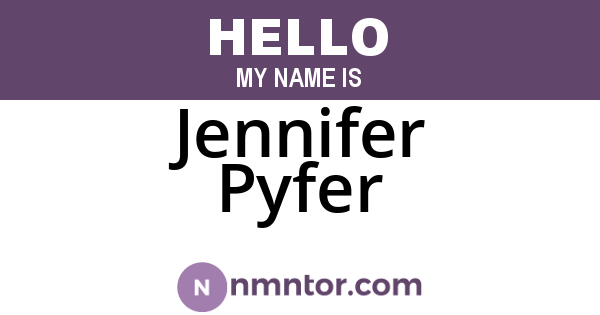 Jennifer Pyfer