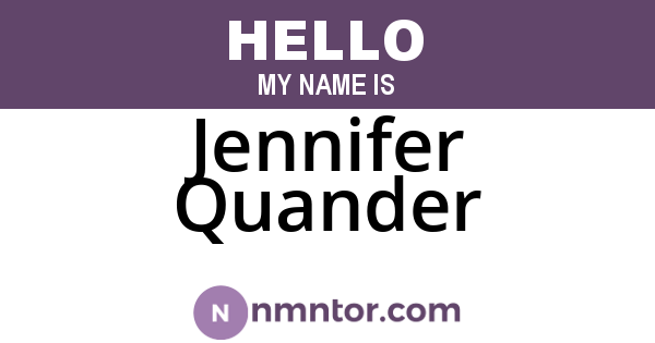 Jennifer Quander