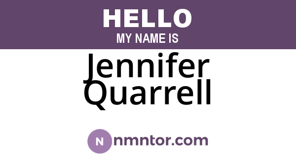 Jennifer Quarrell
