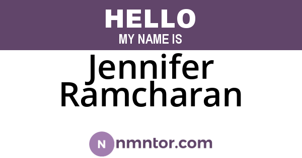 Jennifer Ramcharan