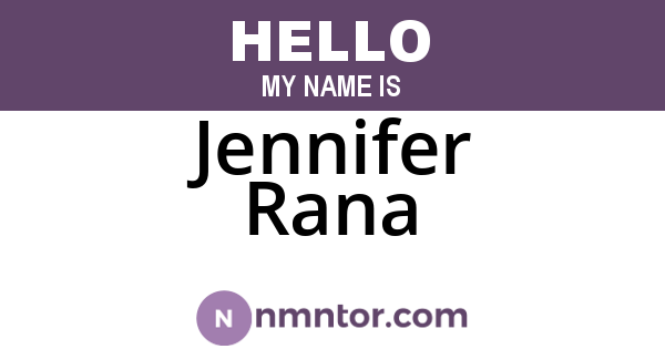 Jennifer Rana