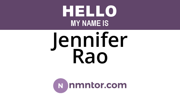 Jennifer Rao