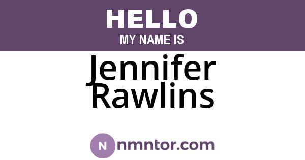 Jennifer Rawlins