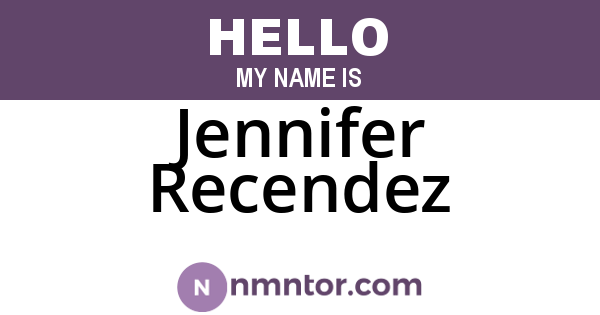 Jennifer Recendez