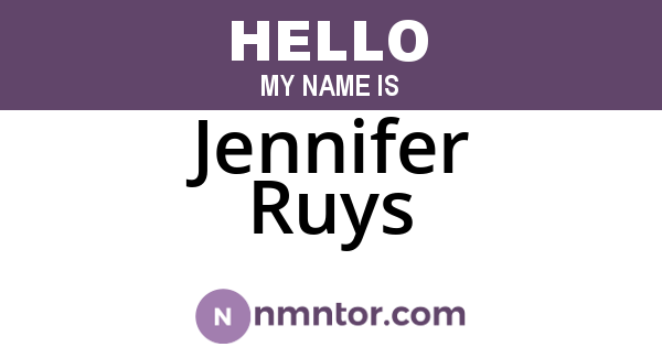 Jennifer Ruys