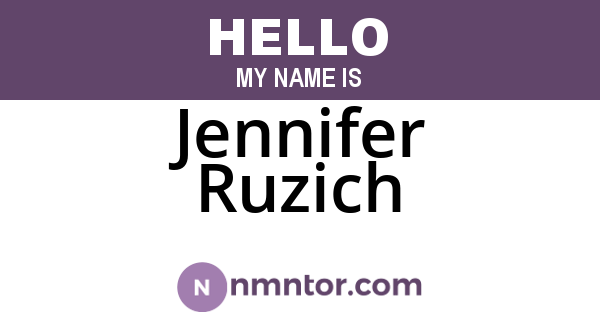 Jennifer Ruzich