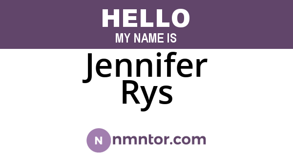 Jennifer Rys