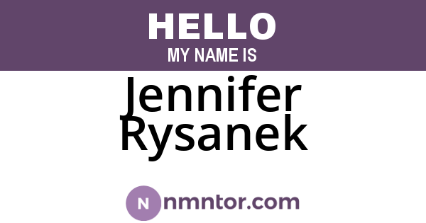 Jennifer Rysanek