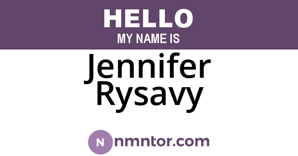 Jennifer Rysavy