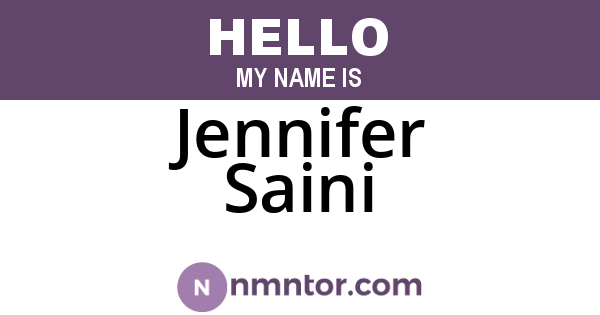Jennifer Saini