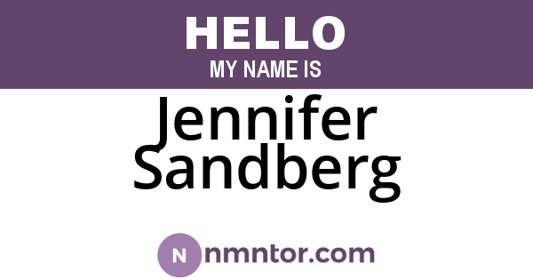 Jennifer Sandberg