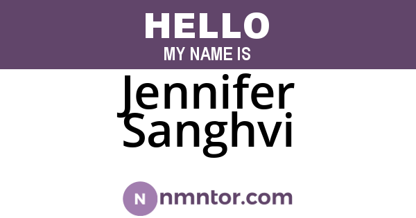 Jennifer Sanghvi