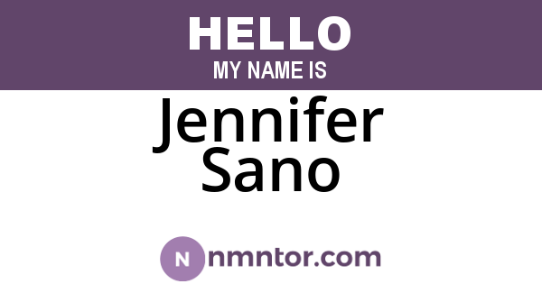 Jennifer Sano