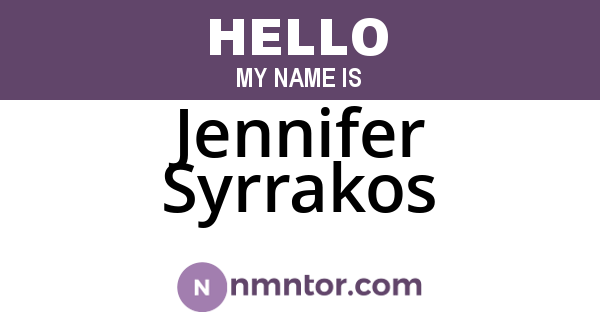 Jennifer Syrrakos