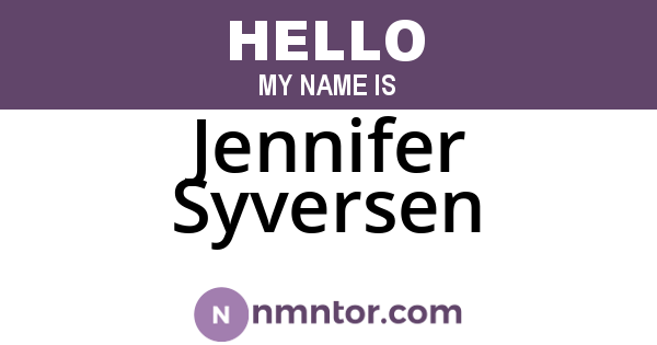 Jennifer Syversen