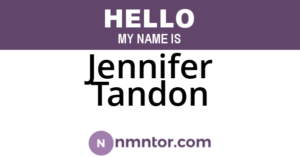 Jennifer Tandon