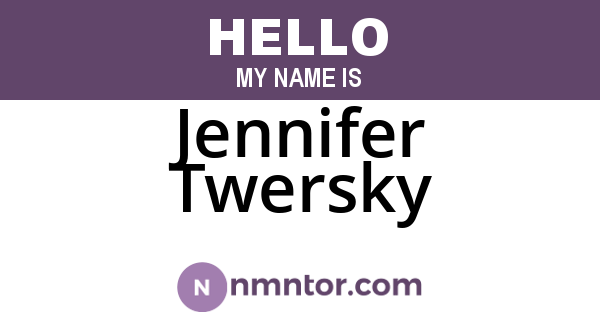 Jennifer Twersky