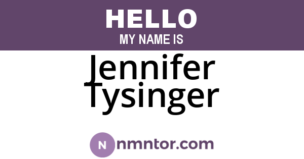 Jennifer Tysinger