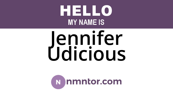 Jennifer Udicious