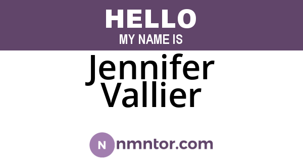 Jennifer Vallier