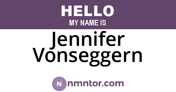 Jennifer Vonseggern