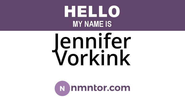 Jennifer Vorkink