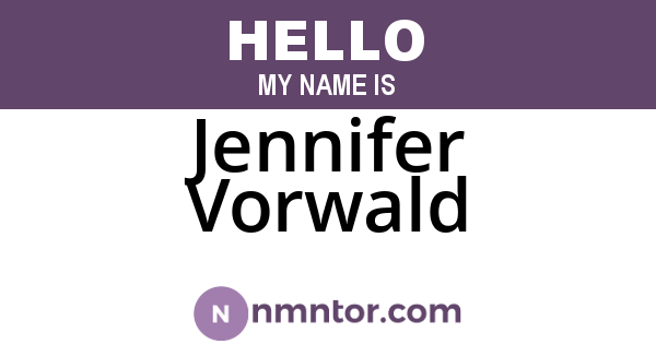 Jennifer Vorwald