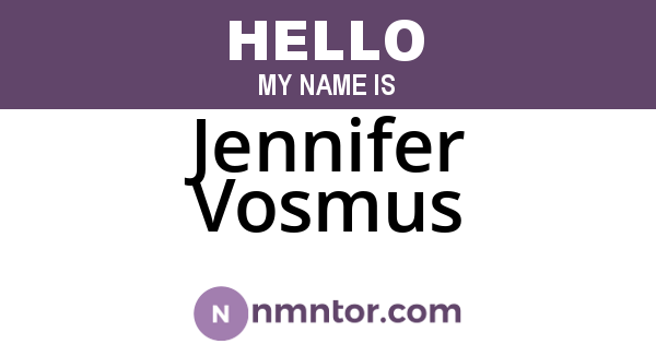 Jennifer Vosmus