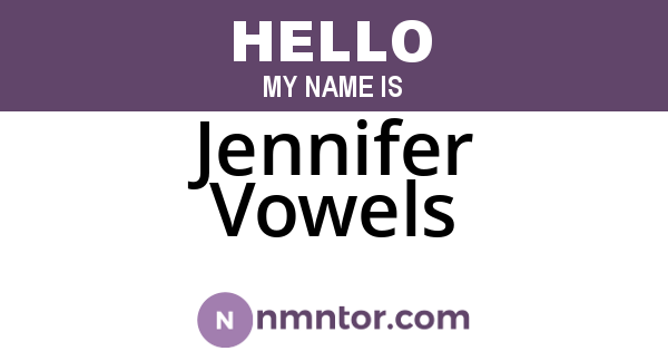 Jennifer Vowels