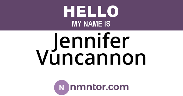 Jennifer Vuncannon