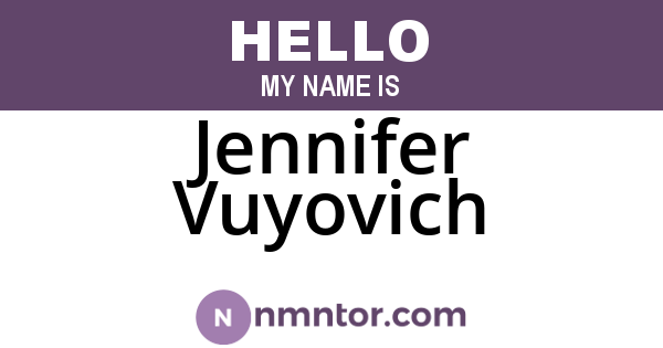 Jennifer Vuyovich