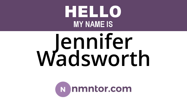 Jennifer Wadsworth