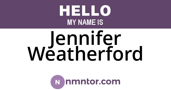 Jennifer Weatherford