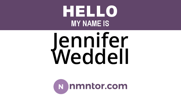 Jennifer Weddell