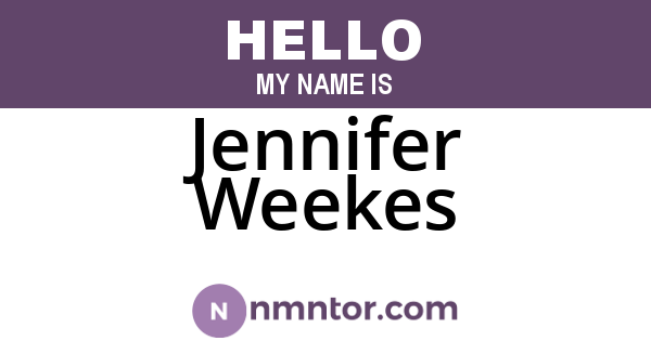 Jennifer Weekes