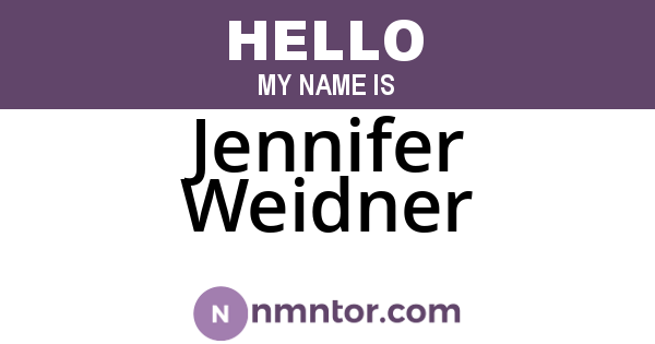 Jennifer Weidner