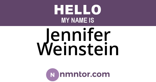 Jennifer Weinstein