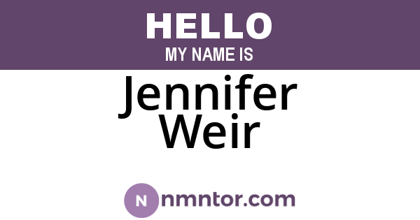 Jennifer Weir
