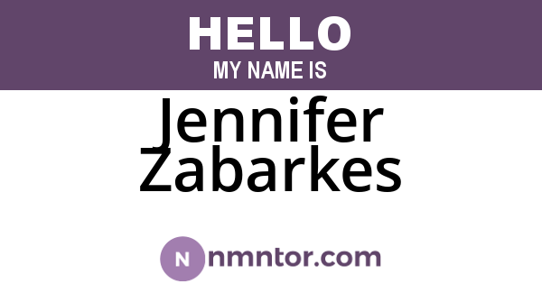 Jennifer Zabarkes