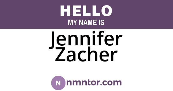 Jennifer Zacher
