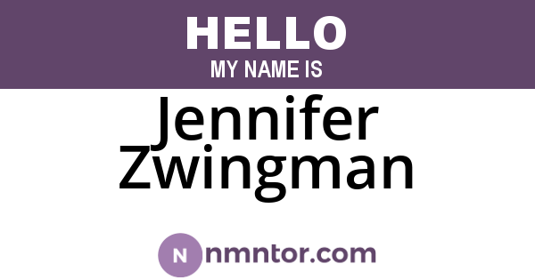 Jennifer Zwingman