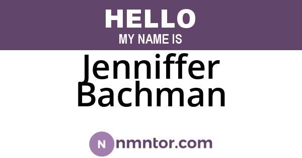 Jenniffer Bachman