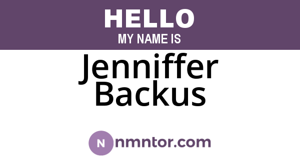 Jenniffer Backus
