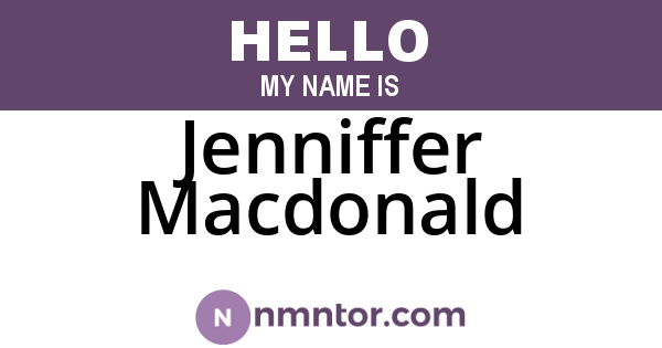 Jenniffer Macdonald