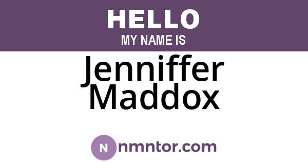 Jenniffer Maddox