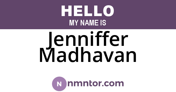 Jenniffer Madhavan