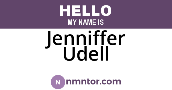Jenniffer Udell
