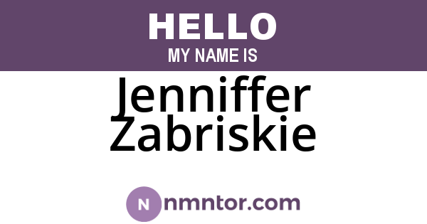 Jenniffer Zabriskie