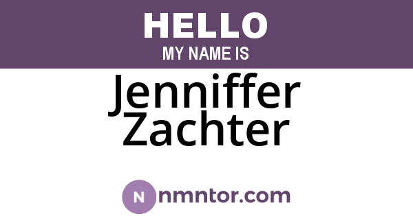 Jenniffer Zachter