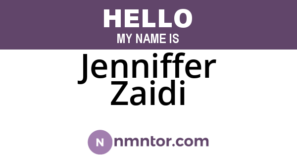 Jenniffer Zaidi
